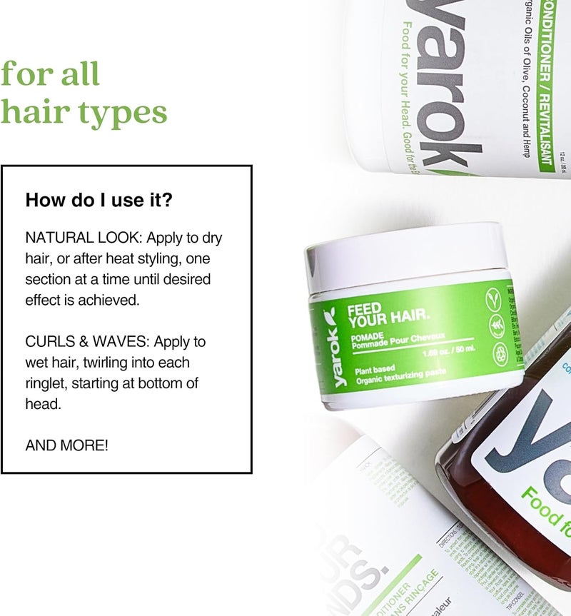 Yarok Feed Your Hair Styling Pomade - 1.69 oz Organic Texturizing Paste with Shea Butter, Fennel Seed Oil, and Olive Oil - Image 5